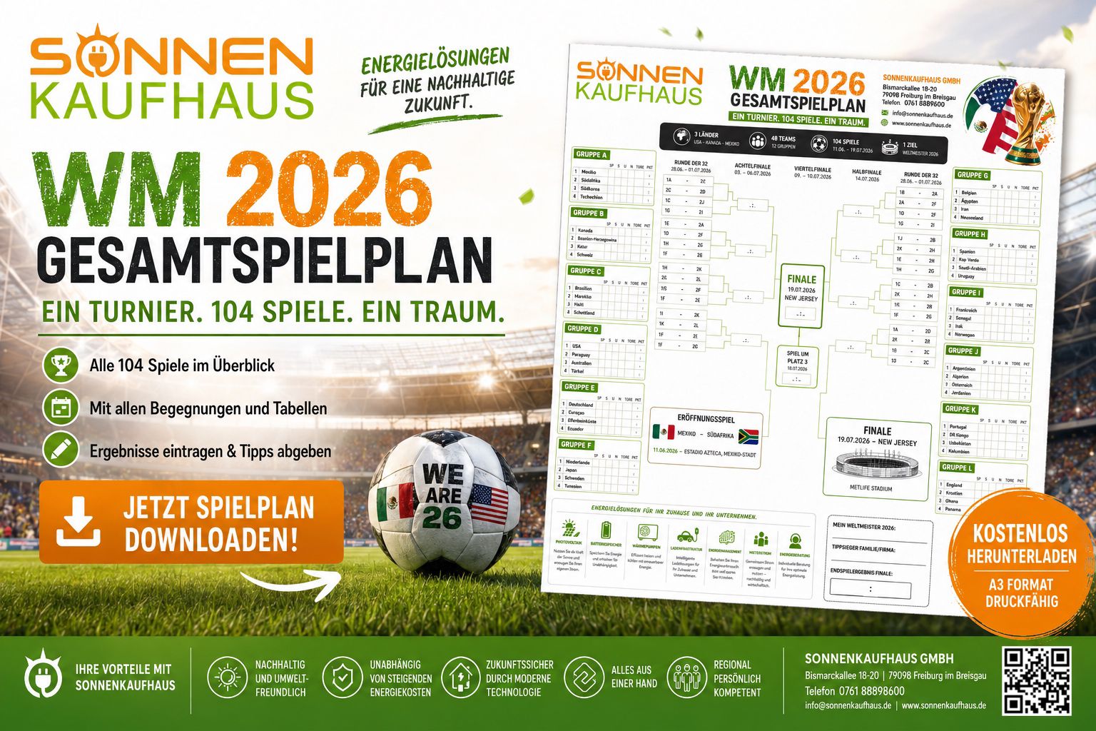 Download den finalen WM 2026 Spielplan